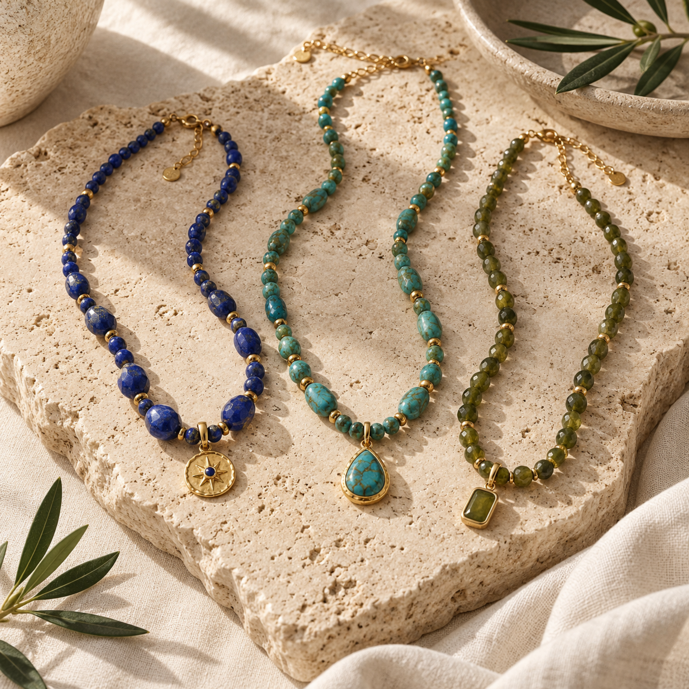 Lapis Lazuli Beaded Necklace from the Miori Atelier collection